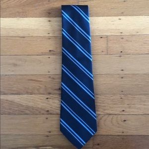 Dark blue and gray striped necktie